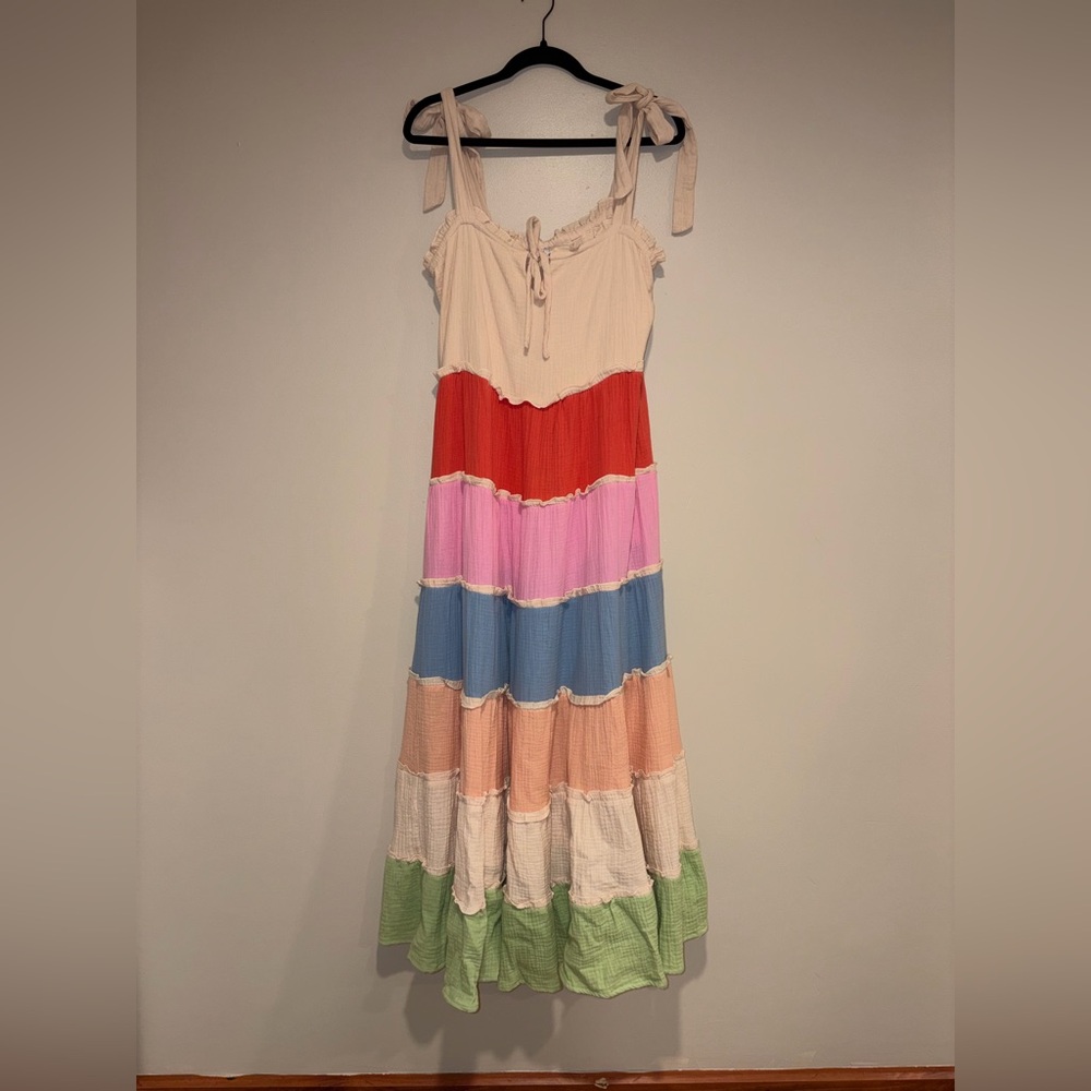 FRNCH Multicolor Striped Maxi Dress